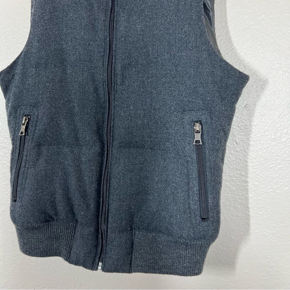 Banana Republic Charcoal Grey Wool Flannel Puffer Vest - Picture 4 of 13